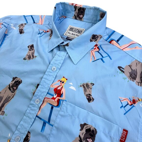 RSVLTS Shirt Men's Large The Sandlot Wendy & Beast Short Sleeve Lifeguard Dog - Picture 1 of 12